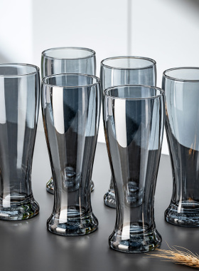 大容量玻璃啤酒杯套装创意家用高档精酿啤酒杯网红轻奢扎啤杯子