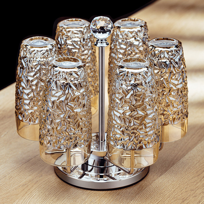 高级感轻奢耐热玻璃杯套装家用高颜值泡绿茶杯客厅待客喝水杯子