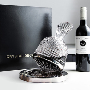轻奢高级感水晶玻璃红酒醒酒器家用旋转分酒壶葡萄酒杯子礼盒套装
