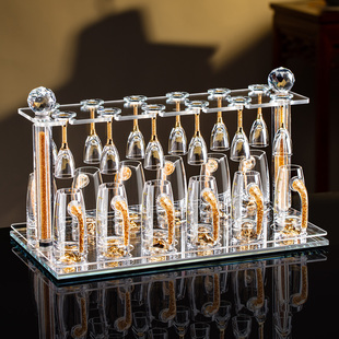 高档轻奢水晶玻璃白酒杯套装 家用高颜值高脚小一口杯子分酒器酒具