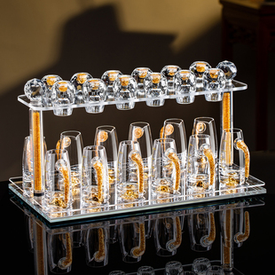 高级感水晶玻璃白酒杯套装家用高颜值一口小酒杯子二两分酒器酒具