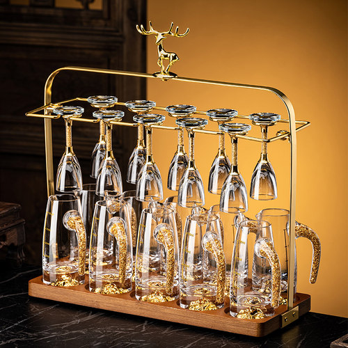 高档轻奢水晶玻璃白酒杯套装家用