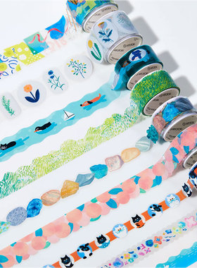 日本King Jim锦宫SODA透明图案装饰胶带手帐素材DIY手工礼品生活标记彩色胶带HITOTOKI贴纸