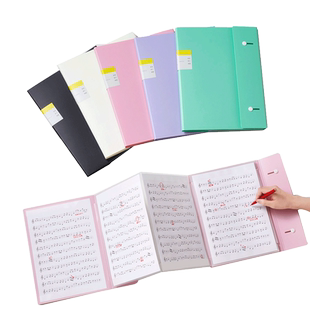 日本KINGJIM锦宫琴谱折叠资料册乐歌谱夹文件透明袋插页纸收纳册