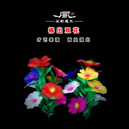 专业舞台魔术道具棒变双花