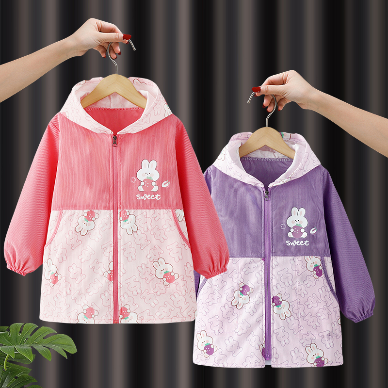 儿童罩衣宝宝防脏外套羽绒服小孩护衣秋冬外穿洋气大童连帽正穿衣