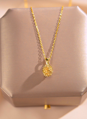 同款榴莲项链女小众设计感榴莲往返寓意钛钢锁骨链网红风饰品