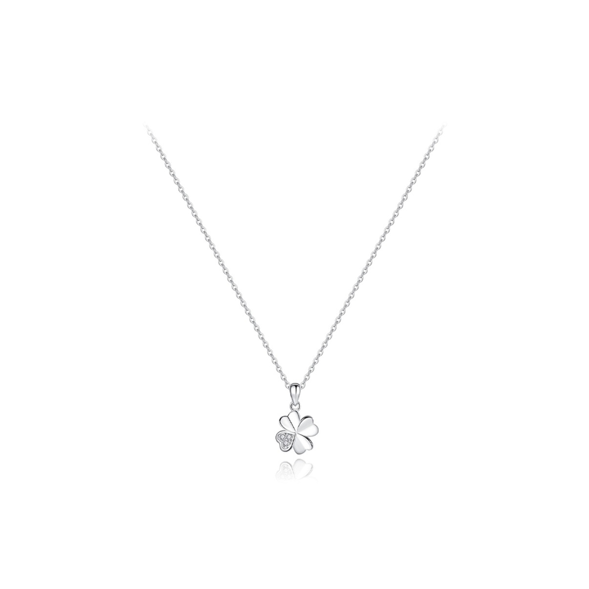 纯银幸运四叶草足银项链999轻奢高级学生颈链时尚气质通勤锁骨链