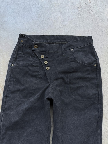 B72 2025秋冬 黑色水洗做旧法工裤伐木裤工装裤男女直筒宽松潮牌