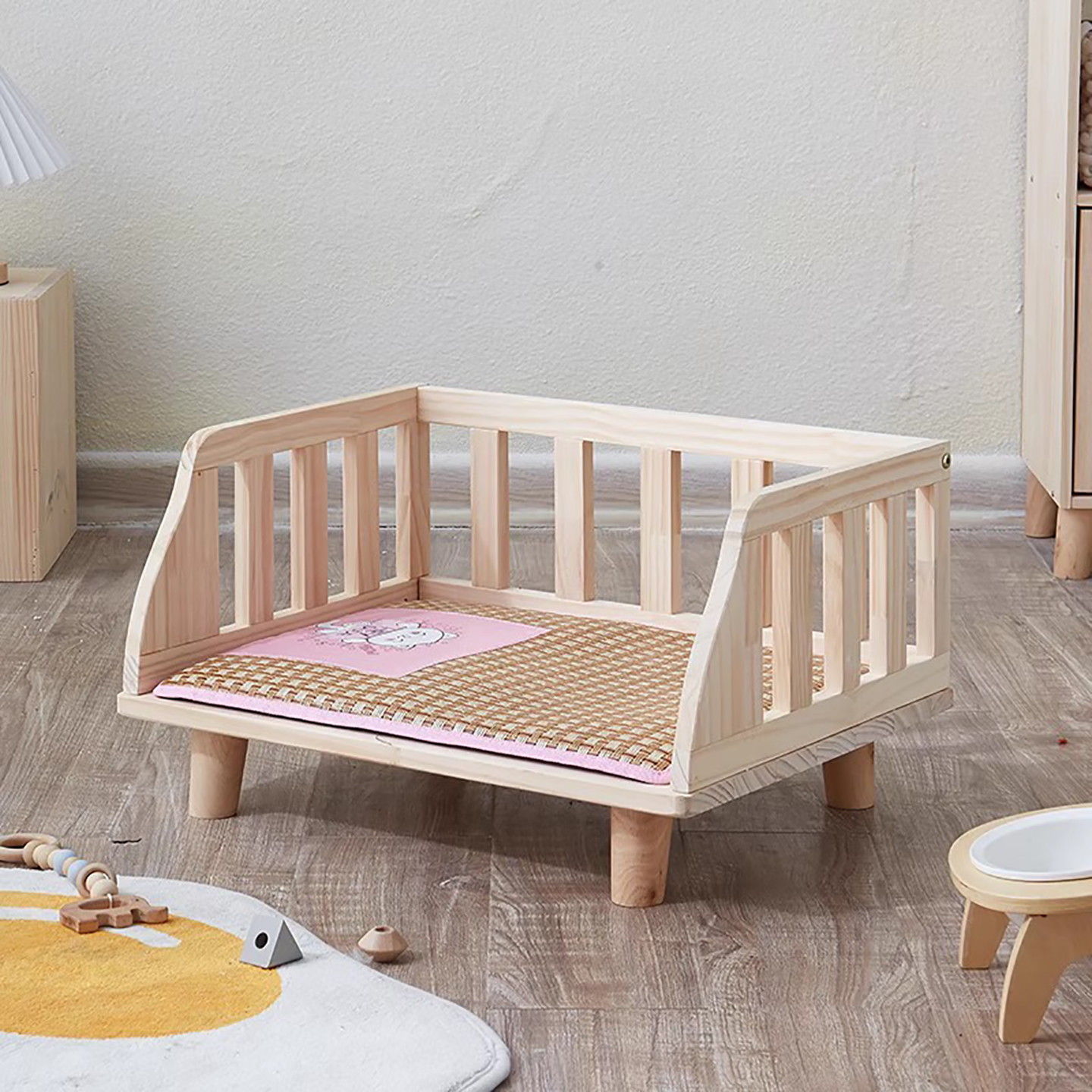 宠物窝四季通用实木宠物床猫狗床