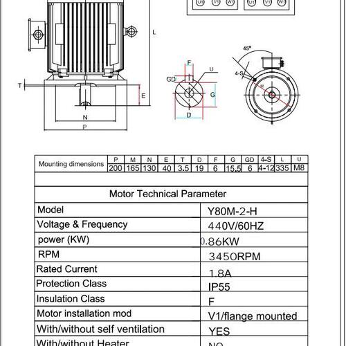 议价Y80M-2-H 富盛船用三相异步电机 440V非标定制维修