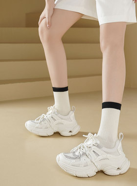 westory新款老爹鞋女厚底休闲运动鞋百搭透气网面跑步鞋