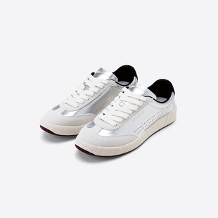 westory2025春季新款真皮百搭平底时尚运动休闲鞋低帮文艺德训鞋