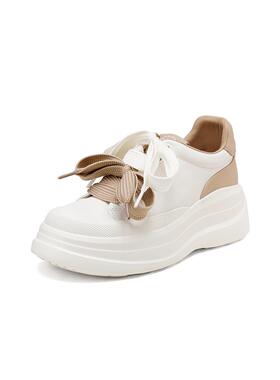 Westory2025春款双色鞋带厚底板鞋小白鞋轻便运动鞋S25AM58851