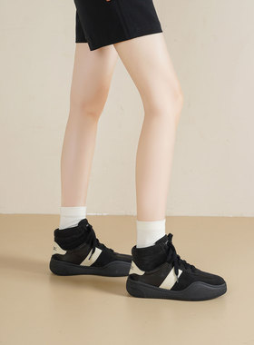 westory2025秋冬新款高帮鞋女厚底增高休闲运动板鞋百搭女鞋