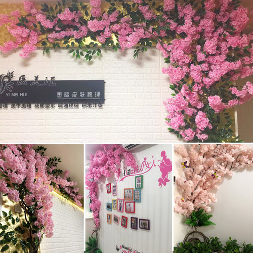 仿真植物婚庆拱门樱花树藤条造景婚礼装饰客厅家居假花吊顶树枝