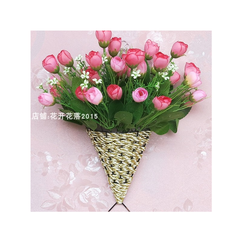 塑料假花墙面装饰铁艺卧室房间