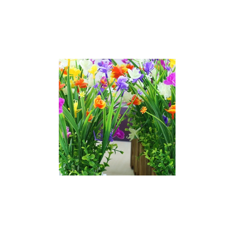 仿真绿色植物花草假花塑料花桌面隔断摆放花艺墙面客厅遮挡栅栏花