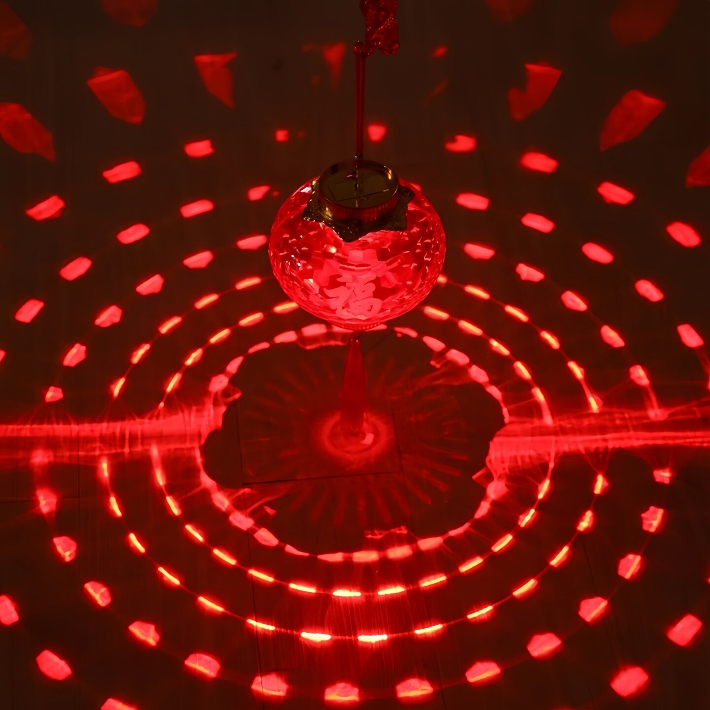 新年儿童发光手提灯笼带音乐水晶福字投影室内装饰春节元宵小灯笼