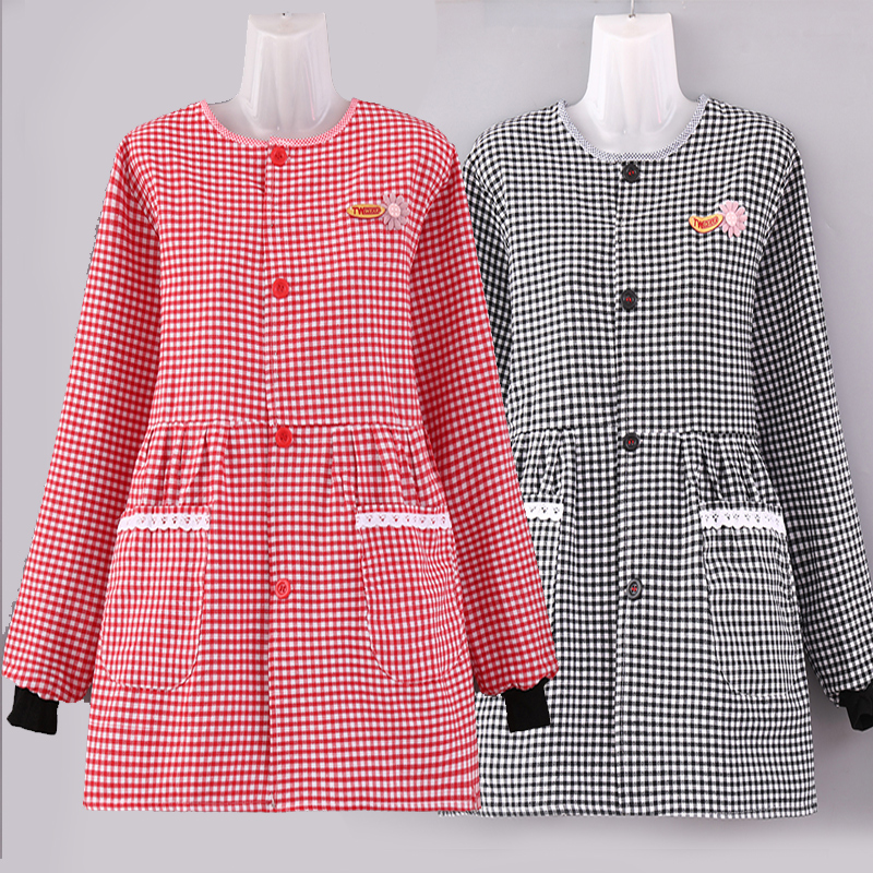 长袖围裙纯棉女家用工作服外套