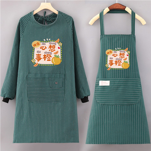 棉布罩衣反穿衣纯棉围裙厨房做饭时尚家用上班干活工作服防污外套