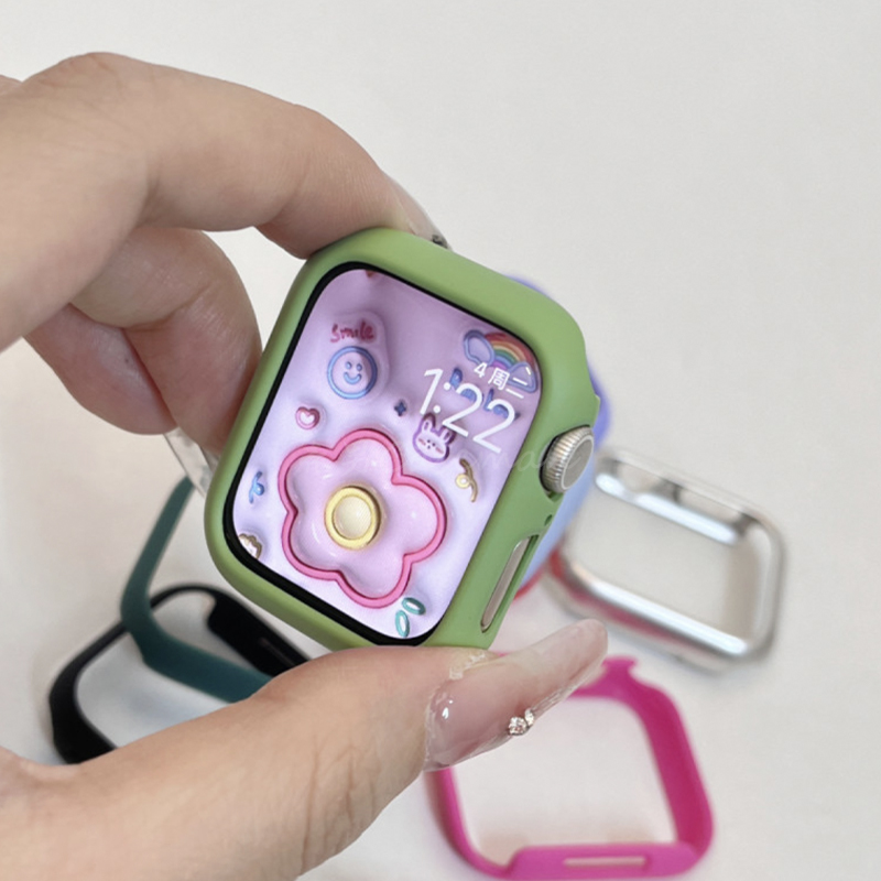 适用苹果手表保护壳套Applewatch87TPU糖果色硬壳iWatch456SE表壳