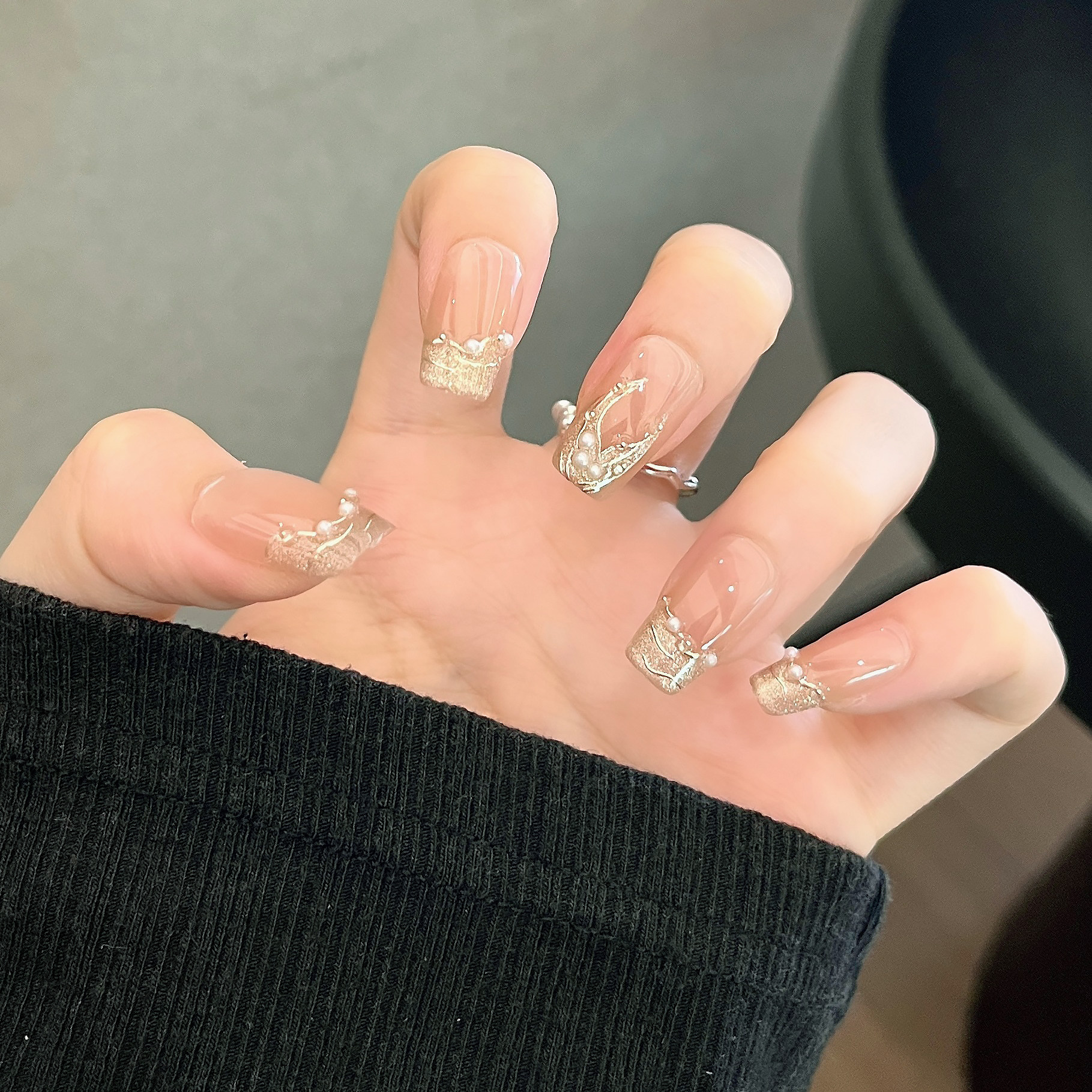 美甲穿戴甲中长款鱼尾珍珠手工穿戴美甲高级感2026新款指甲贴片,彩妆/香水/美妆工具,穿戴甲/甲片,淘宝优惠券,粉丝福利购,淘宝优惠卷