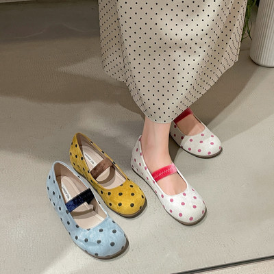 复古平底内增高浅口玛丽珍单鞋女