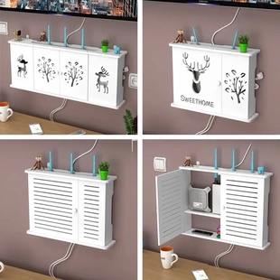 wifi路由器收纳盒集线网络箱遮挡盒架子宽带猫装饰整理架外置壁挂