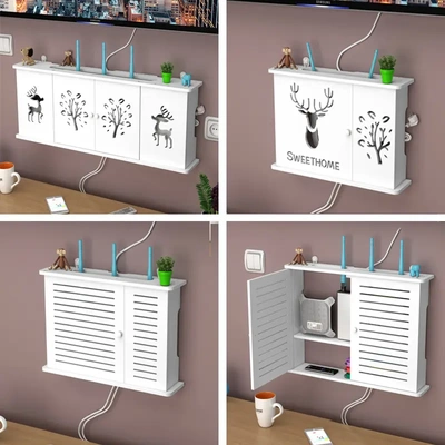 wifi路由器收纳盒集线网络箱遮挡盒架子宽带猫装饰整理架外置壁挂