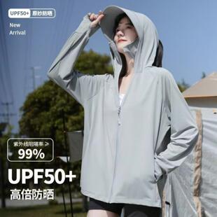 防晒衣女2025新冰丝防紫外线UPF50 透气外穿大帽檐宽松防晒服 薄款