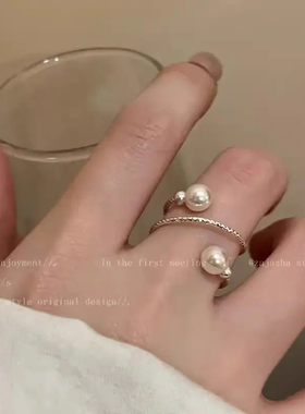 ins韩版小众设计感戒指女气质百搭个性高级感冷淡风开口食指戒