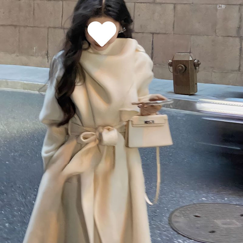 赫本风毛呢大衣女秋冬2024新毛呢外套