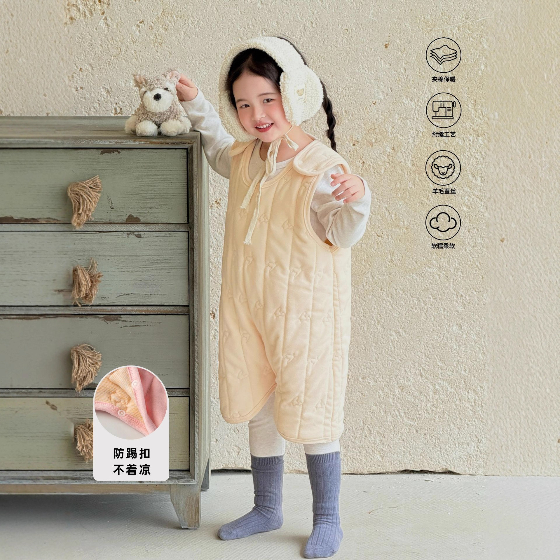 新款宝宝保暖睡袋儿童秋冬睡衣a类女童棉男童连体衣婴儿家居服