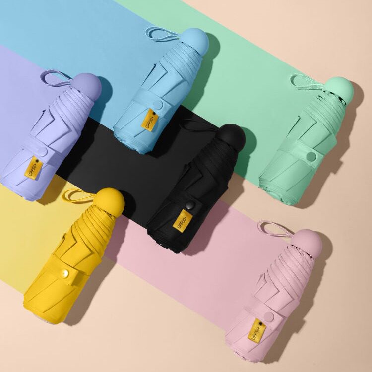 胶囊太阳伞晴雨两用女防晒防紫外线眼镜盒折叠遮阳雨伞折叠