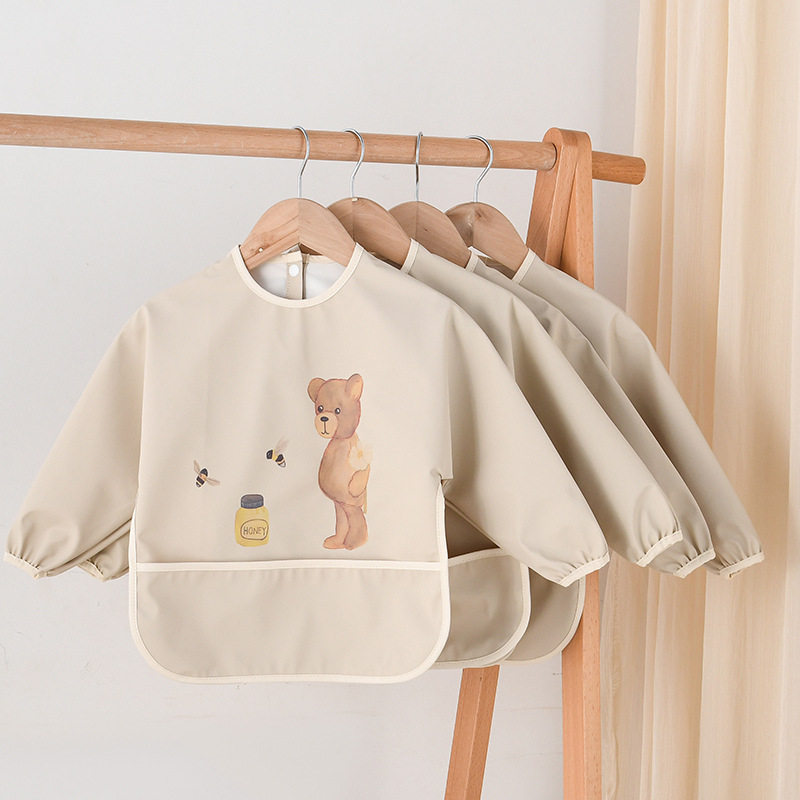 丹麦宝宝吃饭衣长袖围兜婴儿围嘴超弹PU儿童防水防油饭兜罩衣A类,童装/婴儿装/亲子装,反穿衣/罩衣,淘宝优惠券,粉丝福利购,淘宝优惠卷