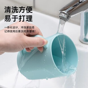 茶花新款多丽漱口杯 PP塑料450ml大容量水杯可挂提手简约马克口杯