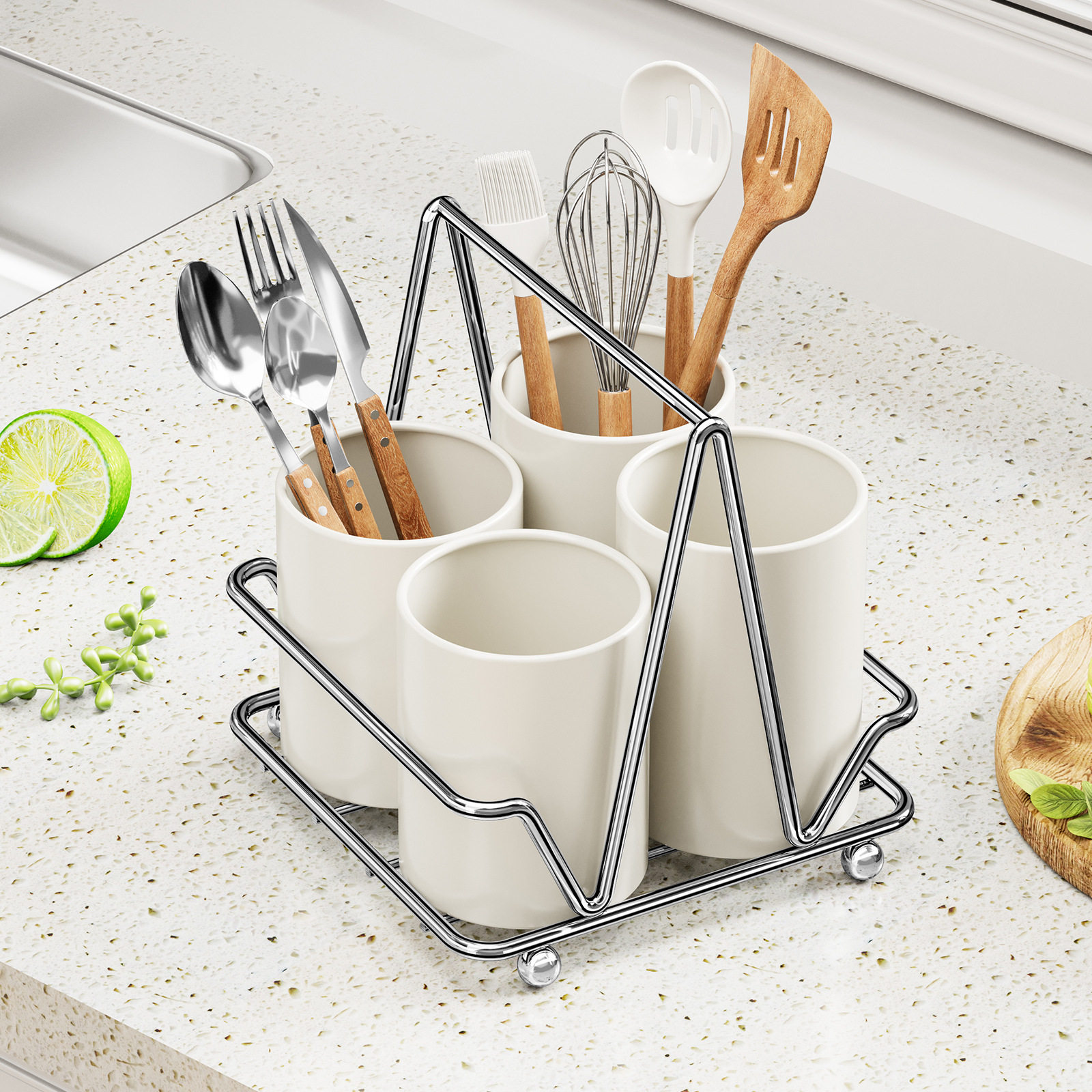 不锈钢筷子收纳盒厨房筷笼勺子叉沥水置物架台面家用餐具筷子筒,餐饮具,筷子盒,淘宝优惠券,粉丝福利购,淘宝优惠卷