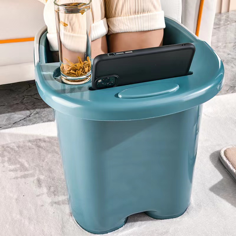 泡脚桶塑料家用成人一体熏蒸保温学生宿舍泡脚盆加高厚过膝洗脚盆