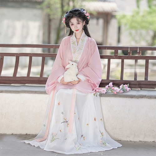 鸟雀明制马面裙套装汉服女古装