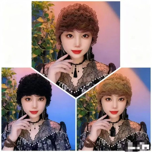 遮白发光头帽子女士蕾丝花边网纱帽包头帽贝雷帽百搭针织镂空时尚