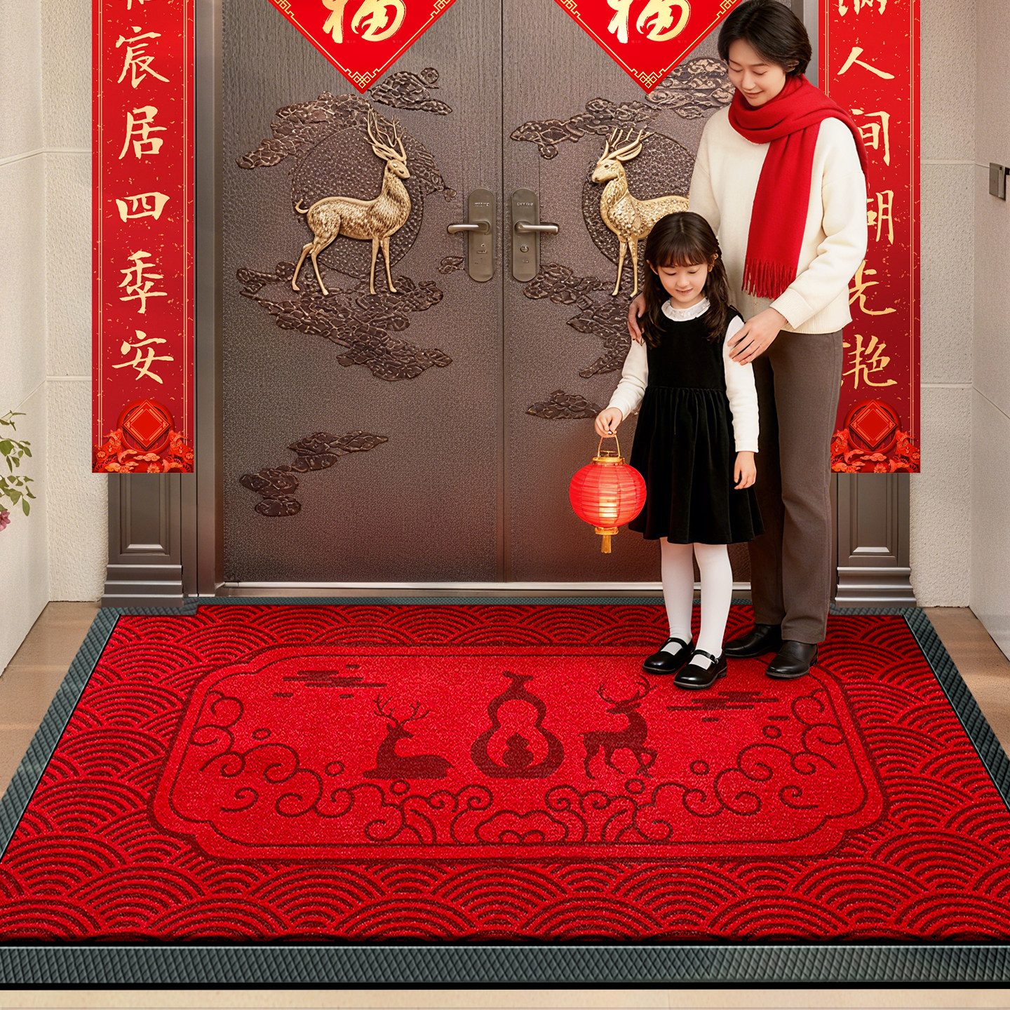 马年新款红色入户门地垫高端大门口脚垫耐磨防滑室外加厚乔迁垫子,居家布艺,入户地垫,淘宝优惠券,粉丝福利购,淘宝优惠卷