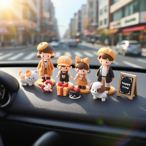 秋日休闲装情侣软胶玩偶装饰摆件