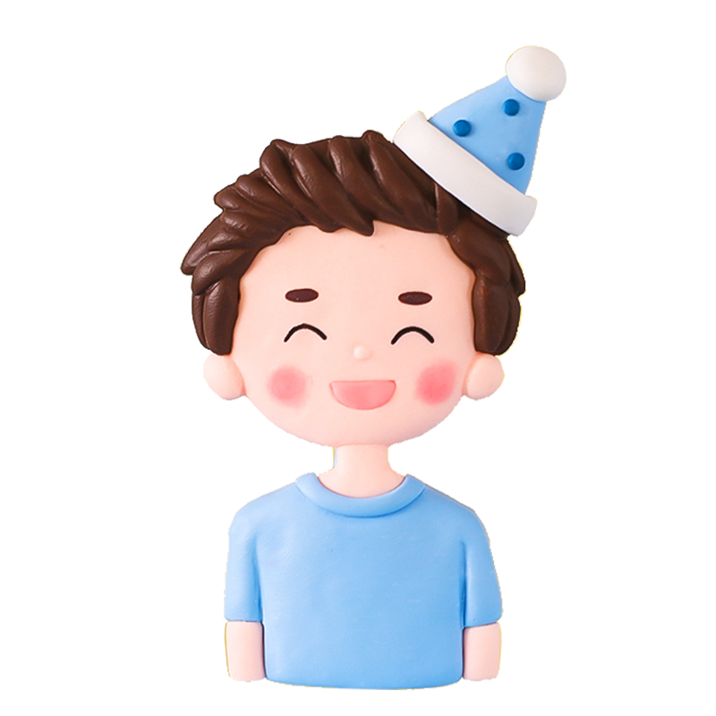 父亲节老爸生日烘焙蛋糕装饰派对帽墨镜潮男软陶职场男士玩偶摆件