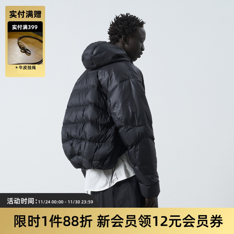 TIRES连帽羽绒服三防90白鸭绒