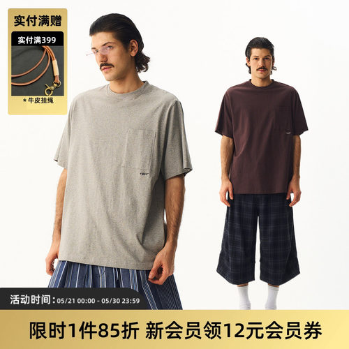 TIRES复古口袋刺绣logo短袖