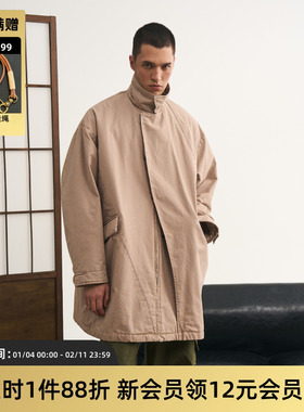 TIRES 24AW 日系复古PARKA棉服风衣夹克 宽松新雪丽加棉鱼尾大衣