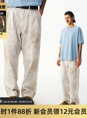 TIRES 26SS 日系水洗做旧Chino脏脏裤DUTY WORK PANTS白色休闲裤