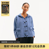 TIRES「隙柔」羊毛双层假两件开衫 外套 柔软混纺翻领针织男女毛衣