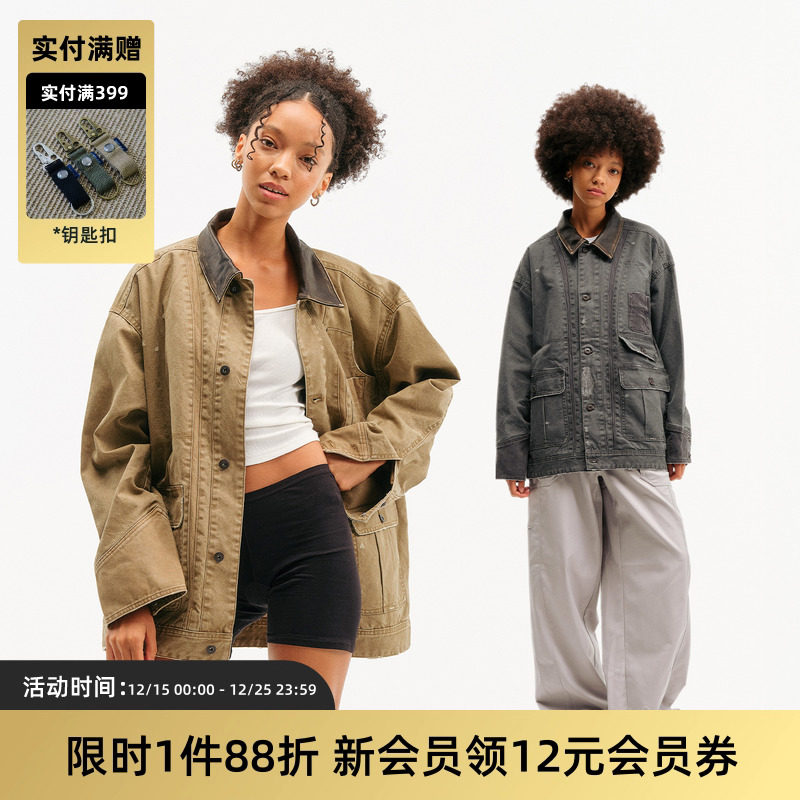 TIRES羊皮领密歇根四袋工装夹克